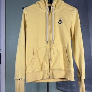 Tommy Hilfiger Yellow Hoodie Jacket anchor logo